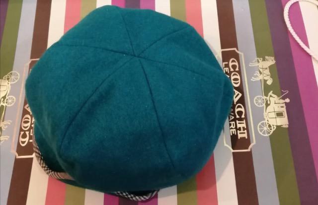 ★特価★新品未使用高級キャンバス帽子ブルー小顔効果ウール毛品薄レアチェック柄ステッチ < 女性ファッション  ★特価★新品未使用高級キャンバス帽子ブルー小顔効果ウール毛品薄レアチェック柄ステッチ < 女性ファッションの