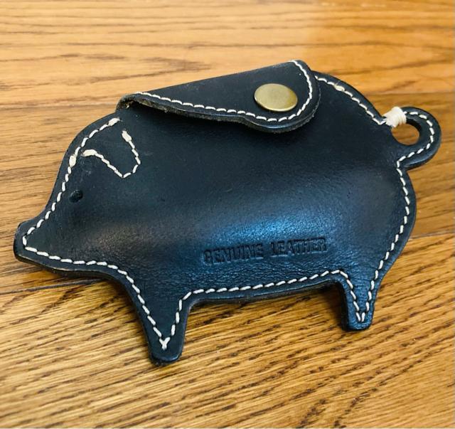 豚 ブタ 本革 レザー コインケース 小銭入れ 財布 アニマル ブラック < 男性ファッション  豚 ブタ 本革 レザー コインケース 小銭入れ 財布 アニマル ブラック  < 男性ファッションの