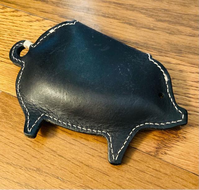 豚 ブタ 本革 レザー コインケース 小銭入れ 財布 アニマル ブラック < 男性ファッション  豚 ブタ 本革 レザー コインケース 小銭入れ 財布 アニマル ブラック < 男性ファッションの