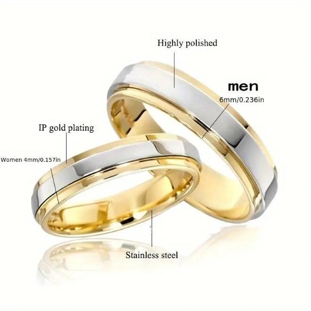 爆ヤス価格790円★高級ゴールドペアリング、ステンレス製、記念日ギフトに最適 女性用 日本サイズ11号 男性日本サイズ24号 < 男性アクセサリー/時計 爆ヤス価格790円★高級ゴールドペアリング、ステンレス製、記念日ギフトに最適 女性用 日本サイズ11号 男性日本サイズ24号 < 男性アクセサリー/時計の