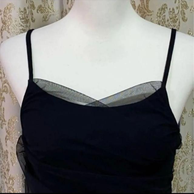 新品 キャミソール カシュクール チュール 黒 タンクトップ チュールキャミ タンクブラ キャミソール 黒 < 女性ファッション  新品 キャミソール カシュクール チュール 黒 タンクトップ チュールキャミ タンクブラ キャミソール 黒 < 女性ファッションの
