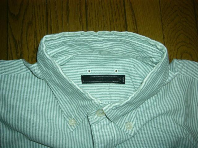 SOPHNET. ソフネット 半袖 ストライプシャツ M 白緑系 < ブランド SOPHNET. ソフネット 半袖 ストライプシャツ M 白緑系 < ブランドの