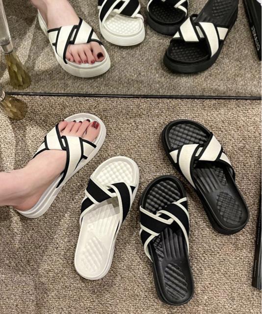 送料無料 新品 厚底サンダル ねじり配色クロスサンダル夏 < 女性ファッション  送料無料 新品 厚底サンダル ねじり配色クロスサンダル夏 < 女性ファッションの