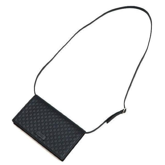 ◆ 本物 新品同様 ◆ GUCCI グッチ ショルダーバッグ ポシェット 長財布 レザー ブラック 黒 袋 箱 人気 466507 < ブランド  ◆ 本物 新品同様 ◆ GUCCI グッチ ショルダーバッグ ポシェット 長財布 レザー ブラック 黒 袋 箱 人気 466507 < ブランドの
