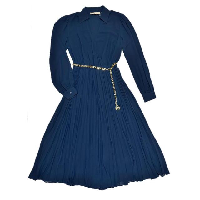 新品マイケルコースMICHAEL KORS長袖ロングワンピース ネイ < ブランド 新品マイケルコースMICHAEL KORS長袖ロングワンピース ネイ < ブランドの