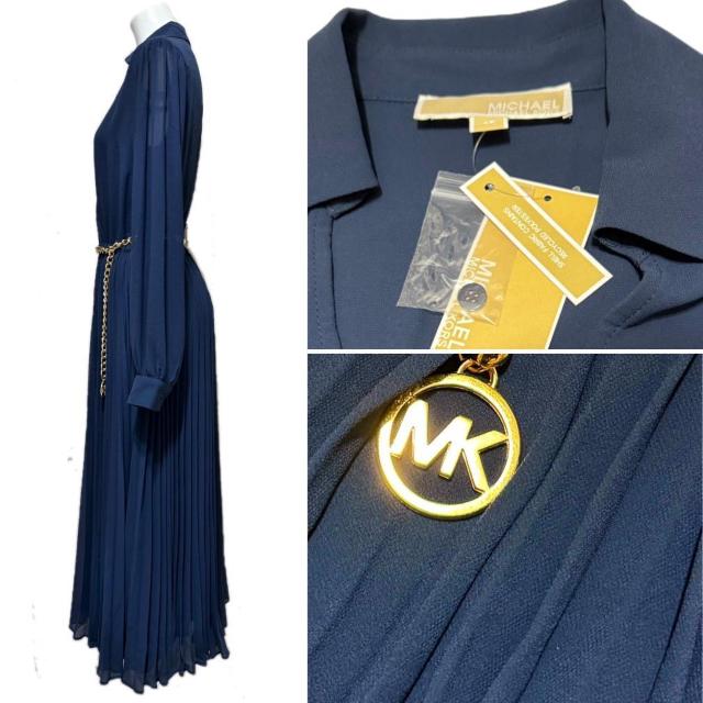 新品マイケルコースMICHAEL KORS長袖ロングワンピース ネイ < ブランド 新品マイケルコースMICHAEL KORS長袖ロングワンピース ネイ < ブランドの