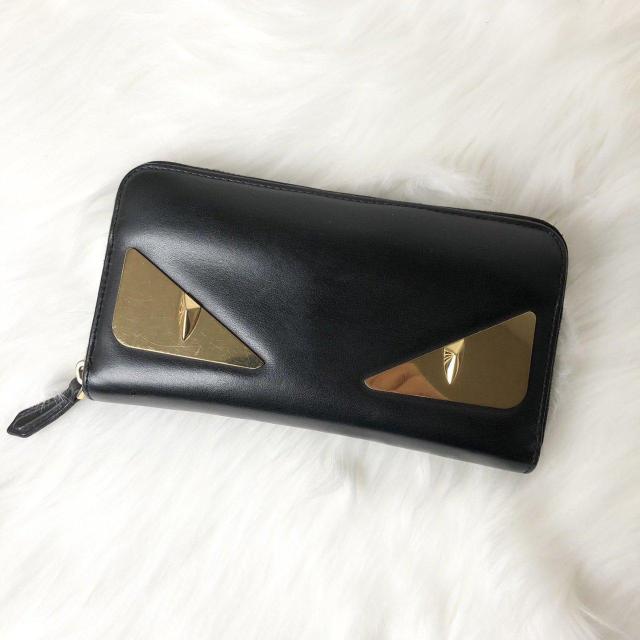 FENDI フェンディ 長財布 モンスター バグズアイ ラウンドファスナー ラウンドジップ ブラック レザー < ブランド FENDI フェンディ 長財布 モンスター バグズアイ ラウンドファスナー ラウンドジップ ブラック レザー < ブランドの