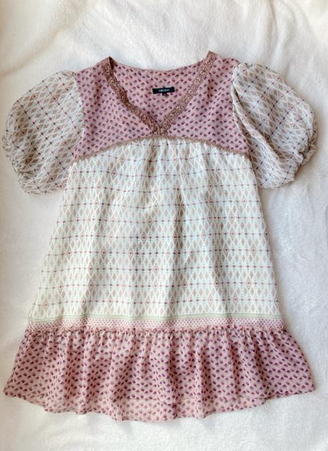 DRESKIP クラシカル 総柄 切替 半袖 チュニック ワンピース レース L N2m < ブランド  DRESKIP クラシカル 総柄 切替 半袖 チュニック ワンピース レース L N2m  < ブランドの