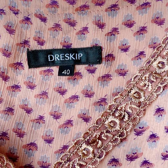 DRESKIP クラシカル 総柄 切替 半袖 チュニック ワンピース レース L N2m < ブランド  DRESKIP クラシカル 総柄 切替 半袖 チュニック ワンピース レース L N2m < ブランドの