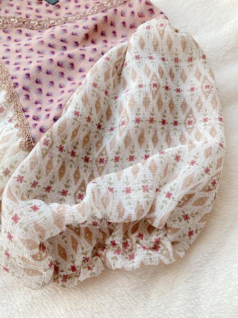 DRESKIP クラシカル 総柄 切替 半袖 チュニック ワンピース レース L N2m < ブランド  DRESKIP クラシカル 総柄 切替 半袖 チュニック ワンピース レース L N2m < ブランドの