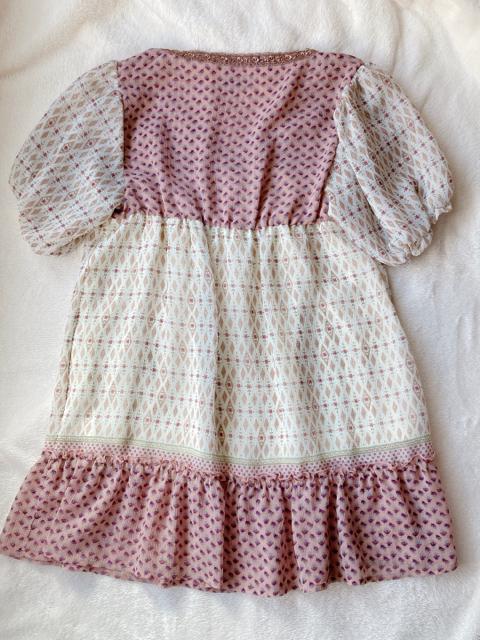 DRESKIP クラシカル 総柄 切替 半袖 チュニック ワンピース レース L N2m < ブランド  DRESKIP クラシカル 総柄 切替 半袖 チュニック ワンピース レース L N2m < ブランドの