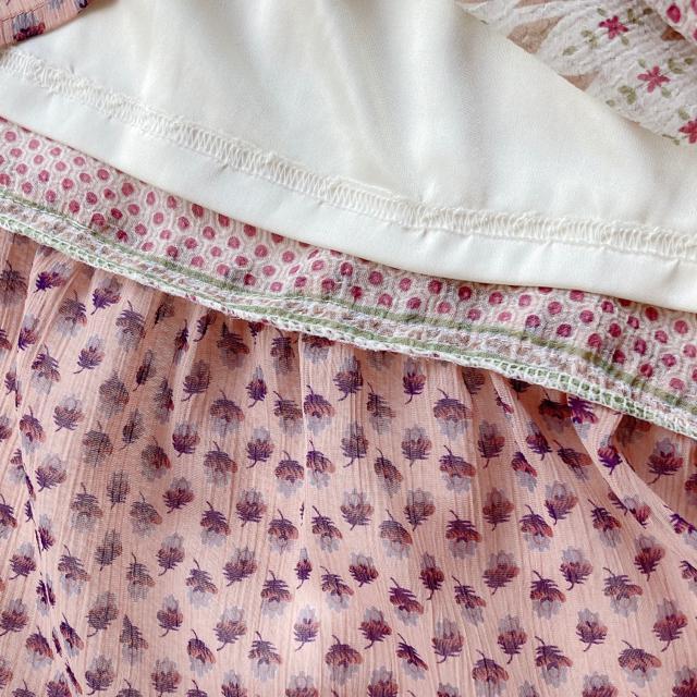 DRESKIP クラシカル 総柄 切替 半袖 チュニック ワンピース レース L N2m < ブランド  DRESKIP クラシカル 総柄 切替 半袖 チュニック ワンピース レース L N2m < ブランドの