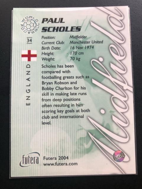 2004futera/NO-34・イングランド代表[マンチェスターユナイテッド・ポ−ル・スコ−ルズ < トレーディングカード 2004futera/NO-34・イングランド代表[マンチェスターユナイテッド・ポ−ル・スコ−ルズ < トレーディングカードの