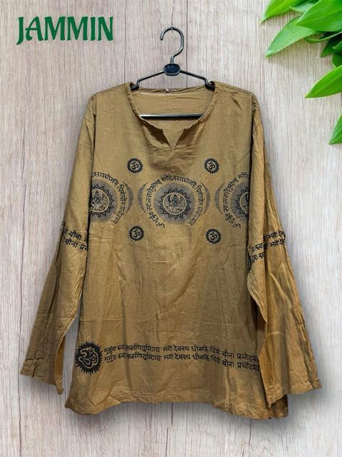 アジアン柄クルタ 長袖 エスニック ヒッピー アジアン サイケ 個性派 < 男性ファッション アジアン柄クルタ 長袖 エスニック ヒッピー アジアン サイケ 個性派 < 男性ファッションの