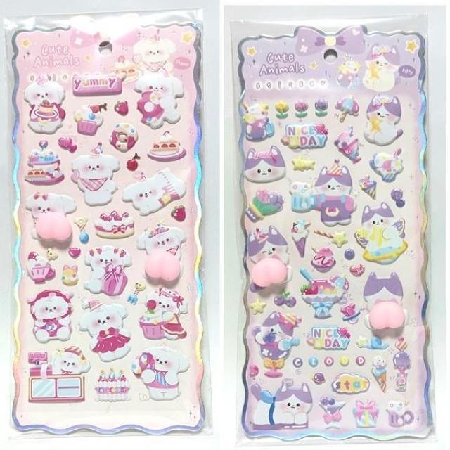 �������K�V�[�� �i���ʁ��˂��j2���I�Ղ��Ղ��V�[�� 3D�X�e�b�J�[ ���̃X�e�b�J�[ �Ղ�����V�[�� ���� �f�R�V�[��DIY  �� �C���e���A/���C�t�� 