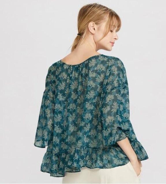 【ANNA SUI × ユニクロ】シフォンブラウス(7分袖) L (新品タグ付) < ブランド  【ANNA SUI × ユニクロ】シフォンブラウス(7分袖) L (新品タグ付) < ブランドの