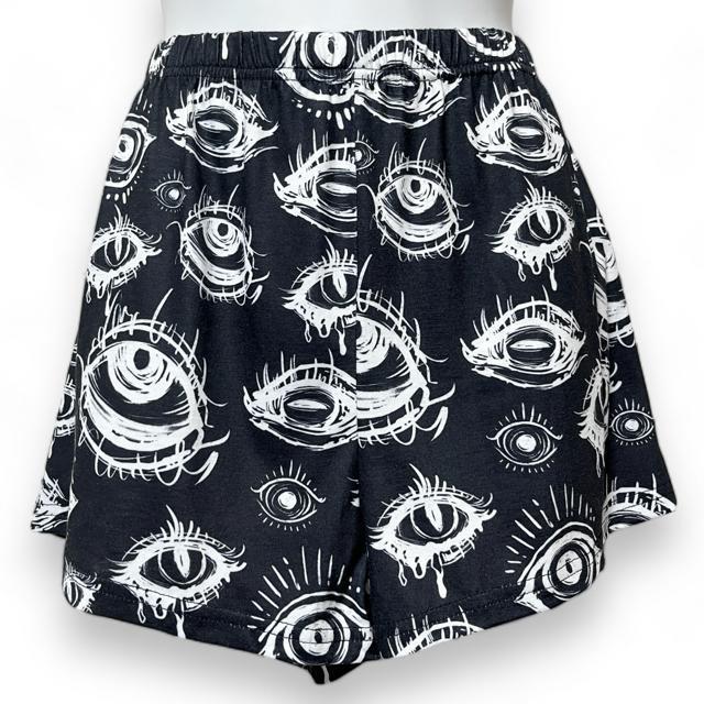 【新品/ROMWE】手描き風EYEデザインショートパンツ☆魔眼 < 女性ファッション  【新品/ROMWE】手描き風EYEデザインショートパンツ☆魔眼 < 女性ファッションの