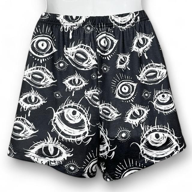【新品/ROMWE】手描き風EYEデザインショートパンツ☆魔眼 < 女性ファッション  【新品/ROMWE】手描き風EYEデザインショートパンツ☆魔眼 < 女性ファッションの