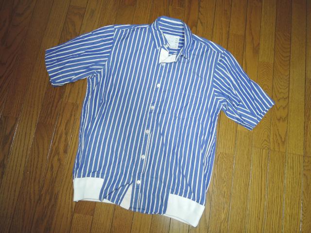 sacai サカイ ストライプシャツ 1 爽やかカラー 袖リブ 半袖シャツ < ブランド sacai サカイ ストライプシャツ 1 爽やかカラー 袖リブ 半袖シャツ < ブランドの