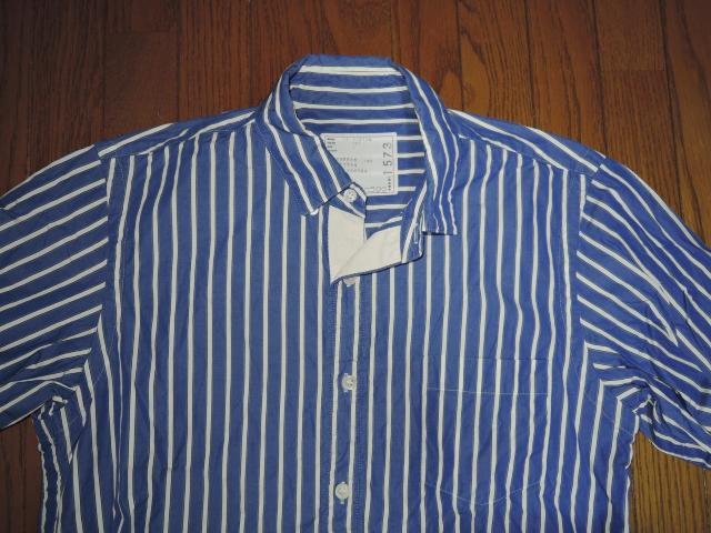 sacai サカイ ストライプシャツ 1 爽やかカラー 袖リブ 半袖シャツ < ブランド sacai サカイ ストライプシャツ 1 爽やかカラー 袖リブ 半袖シャツ < ブランドの