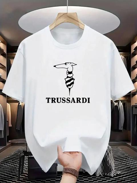 爆ヤス価格1090円★トゥルッサリ メンズ Tシャツ - スタイリッシュな夏T、犬プリント USAサイズM(日本サイズXL相当)桃 < 男性ファッション 爆ヤス価格1090円★トゥルッサリ メンズ Tシャツ - スタイリッシュな夏T、犬プリント USAサイズM(日本サイズXL相当)桃 < 男性ファッションの