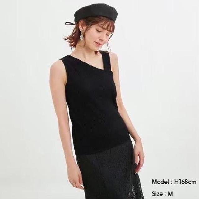 ◆GU/ジーユー◆アシンメトリーネックタンクトップ★ブラックS*大人気アイテム♪ < ブランド ◆GU/ジーユー◆アシンメトリーネックタンクトップ★ブラックS*大人気アイテム♪ < ブランドの