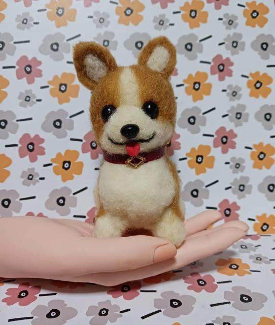 羊毛フェルト お尻の可愛いコーギー 餌・骨付き < ペット/手芸/園芸 羊毛フェルト お尻の可愛いコーギー 餌・骨付き < ペット/手芸/園芸の