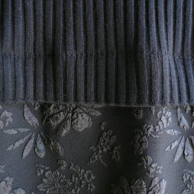 新品 9195 ML ニット ワンピース 秋 冬 膨れ花模様 レディース 黒 ブラック 異素材切替 高級感 上質 上品 < 女性ファッション 新品 9195 ML ニット ワンピース 秋 冬 膨れ花模様 レディース 黒 ブラック 異素材切替 高級感 上質 上品 < 女性ファッションの