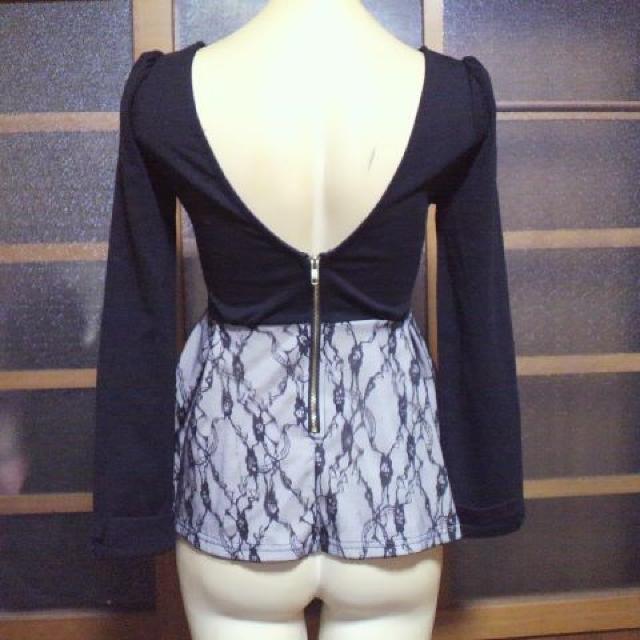 ANAP/アナップレース ペプラム 背中パックリ トップス < ブランド ANAP/アナップレース ペプラム 背中パックリ トップス < ブランドの