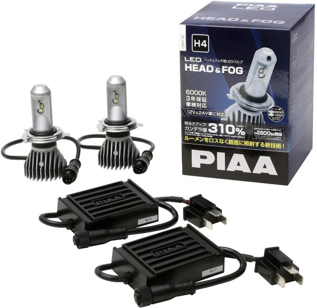 PIAA ヘッドライト/フォグライト用 LEDバルブ H4 6000K < 自動車/バイク PIAA ヘッドライト/フォグライト用 LEDバルブ H4 6000K < 自動車/バイク
