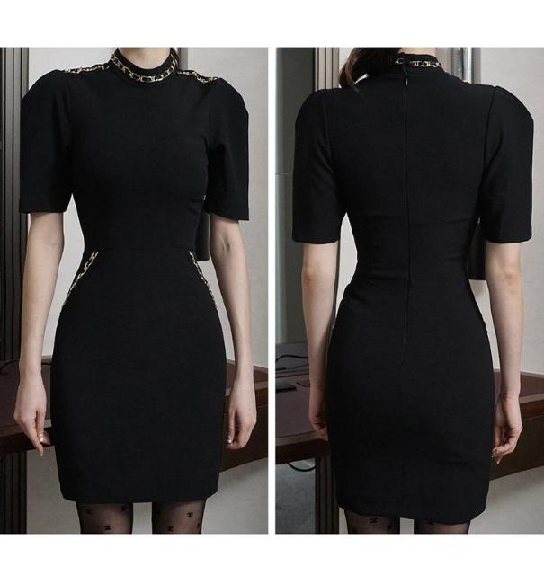 タイトワンピース レディース ミニ丈 韓国ファッション 上品 細身 ブラック S M L < 女性ファッション  タイトワンピース レディース ミニ丈 韓国ファッション 上品 細身 ブラック S M L < 女性ファッションの