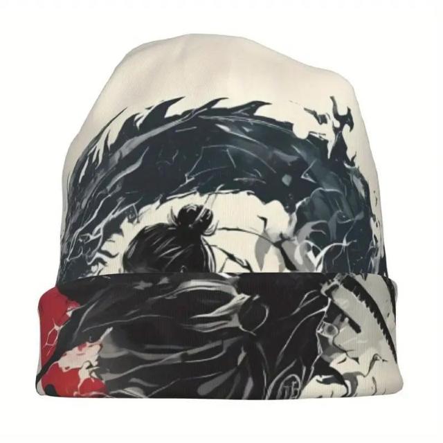 爆ヤス価格690円★ファンキーな日本のサムライアニマルプリントビーニー - メンズ用ストレッチニットキャップ < 男性ファッション  爆ヤス価格690円★ファンキーな日本のサムライアニマルプリントビーニー - メンズ用ストレッチニットキャップ < 男性ファッションの