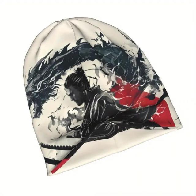 爆ヤス価格690円★ファンキーな日本のサムライアニマルプリントビーニー - メンズ用ストレッチニットキャップ < 男性ファッション  爆ヤス価格690円★ファンキーな日本のサムライアニマルプリントビーニー - メンズ用ストレッチニットキャップ < 男性ファッションの