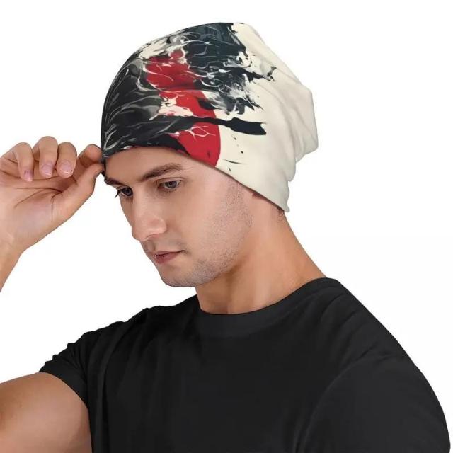 爆ヤス価格690円★ファンキーな日本のサムライアニマルプリントビーニー - メンズ用ストレッチニットキャップ < 男性ファッション  爆ヤス価格690円★ファンキーな日本のサムライアニマルプリントビーニー - メンズ用ストレッチニットキャップ < 男性ファッションの