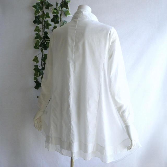 新品 9819 ML オーガンジー 花刺繍 シャツ チュニック 白 春 夏 秋 レディース 綿100% 美しい透け感 異素材切替 < 女性ファッション 新品 9819 ML オーガンジー 花刺繍 シャツ チュニック 白 春 夏 秋 レディース 綿100% 美しい透け感 異素材切替 < 女性ファッションの