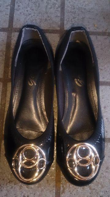 フラットシューズ☆エナメルパンプス☆ブラック☆S☆美品 < 女性ファッション フラットシューズ☆エナメルパンプス☆ブラック☆S☆美品 < 女性ファッションの