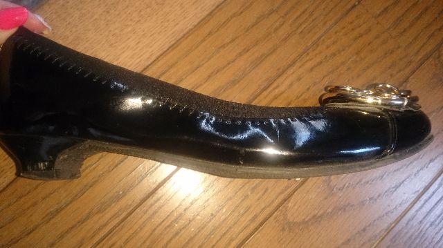 フラットシューズ☆エナメルパンプス☆ブラック☆S☆美品 < 女性ファッション フラットシューズ☆エナメルパンプス☆ブラック☆S☆美品 < 女性ファッションの
