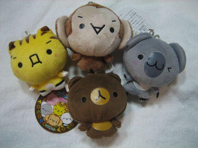 アニマル顔文字 マスコット 4種 トラ/サル/クマ/コアラ < おもちゃ  アニマル顔文字 マスコット 4種 トラ/サル/クマ/コアラ  < おもちゃの