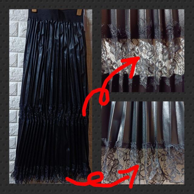 Randy★新品★レース切り替え合皮プリーツスカート < 女性ファッション  Randy★新品★レース切り替え合皮プリーツスカート  < 女性ファッションの