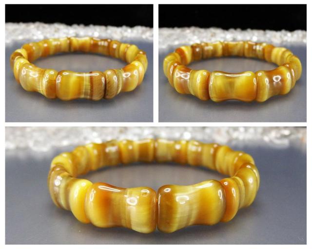 金運天然石色合い上質ゴールドタイガーアイ竹形バングルブレスレット < 女性アクセサリー/時計  金運天然石色合い上質ゴールドタイガーアイ竹形バングルブレスレット < 女性アクセサリー/時計の