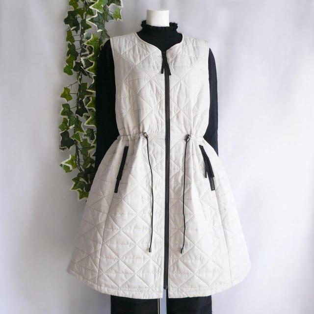 新品 a012 M 上質 キルティング ロングジレ ライトグレー 秋冬 レディース 配色ジップ 大人 きれいめ 上品 高級感 < 女性ファッション 新品 a012 M 上質 キルティング ロングジレ ライトグレー 秋冬 レディース 配色ジップ 大人 きれいめ 上品 高級感 < 女性ファッションの