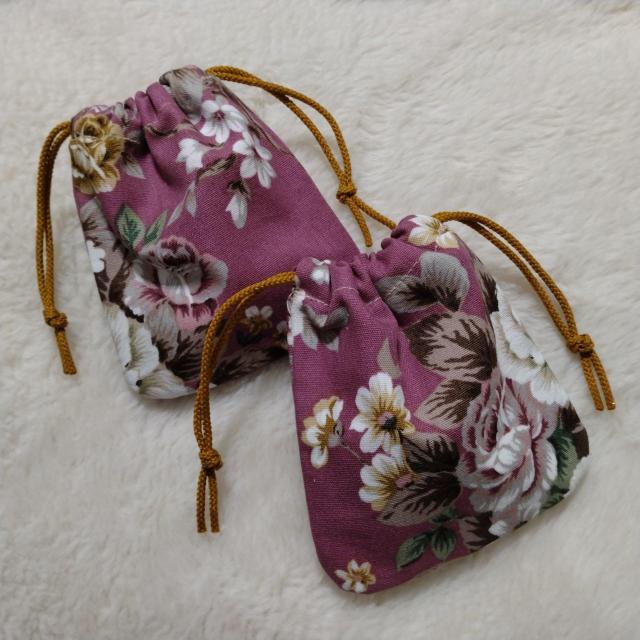 ★ミニ巾着セット★暗めのピンク♪花柄★ < 女性ファッション ★ミニ巾着セット★暗めのピンク♪花柄★ < 女性ファッションの