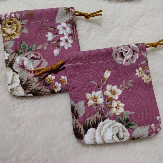 ★ミニ巾着セット★暗めのピンク♪花柄★ < 女性ファッション ★ミニ巾着セット★暗めのピンク♪花柄★ < 女性ファッションの