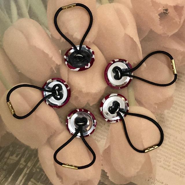 ハンドメイド♪くるみボタンのヘアゴム5個セット < 女性ファッション  ハンドメイド♪くるみボタンのヘアゴム5個セット < 女性ファッションの