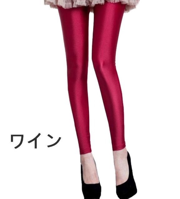 送料無料 無地 レディース カラーレギンス ワイン < 女性ファッション  送料無料 無地 レディース カラーレギンス ワイン < 女性ファッションの