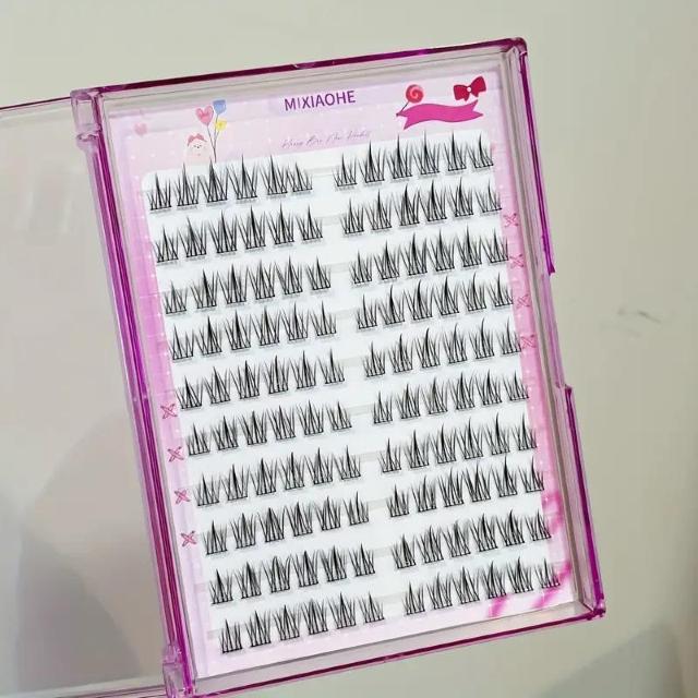 お試し価格990円★MIXIAOHE セルフ接着つけまつげ 120クラスター DIY  Cカール ナチュラル接着剤ストリップ付き < 香水/コスメ/ネイル  お試し価格990円★MIXIAOHE セルフ接着つけまつげ 120クラスター DIY  Cカール ナチュラル接着剤ストリップ付き < 香水/コスメ/ネイルの