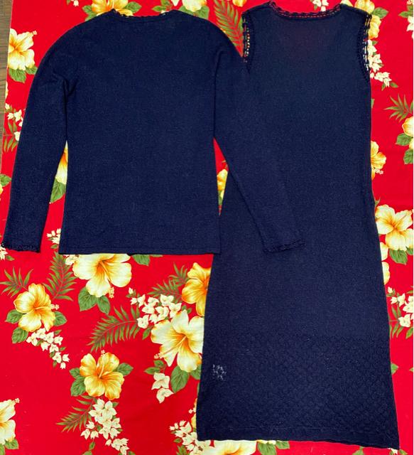 NICE CLAUP☆シンプルネイビー☆ノースリーブワンピ&カーデ2点 < ブランド  NICE CLAUP☆シンプルネイビー☆ノースリーブワンピ&カーデ2点 < ブランドの