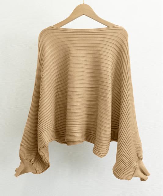 送料無料 新品 ドルマンニット リブニットトップス 秋冬 < 女性ファッション  送料無料 新品 ドルマンニット リブニットトップス 秋冬 < 女性ファッションの