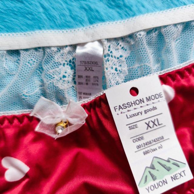 ツルツルサテンでエロカワッ。。。ハート柄&バック総レースパンティー。。。ショーツ。。。ロリ姫ちゃん仕様。。。XXL。。。 < 女性ファッション  ツルツルサテンでエロカワッ。。。ハート柄&バック総レースパンティー。。。ショーツ。。。ロリ姫ちゃん仕様。。。XXL。。。 < 女性ファッションの