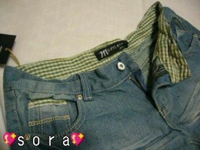 裏地&ポッケチェック柄♪デニム折返し ショーパン ショートパンツ 27 < 女性ファッション 裏地&ポッケチェック柄♪デニム折返し ショーパン ショートパンツ 27 < 女性ファッションの